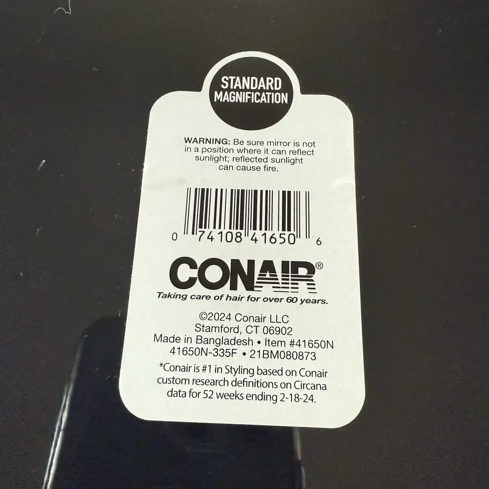 Conair Large Handheld Mirror Hair Face Body Standard Magnification